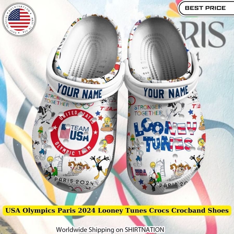 usa olympics paris 2024 looney tunes crocs crocband shoes 1 567.jpg