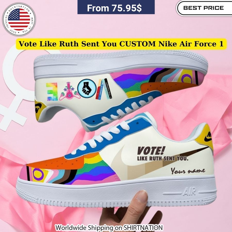 Vote Like Ruth Sent You CUSTOM Nike Air Force 1 Stand Up for Women's Equality in Expressive RBG-Themed AF1s