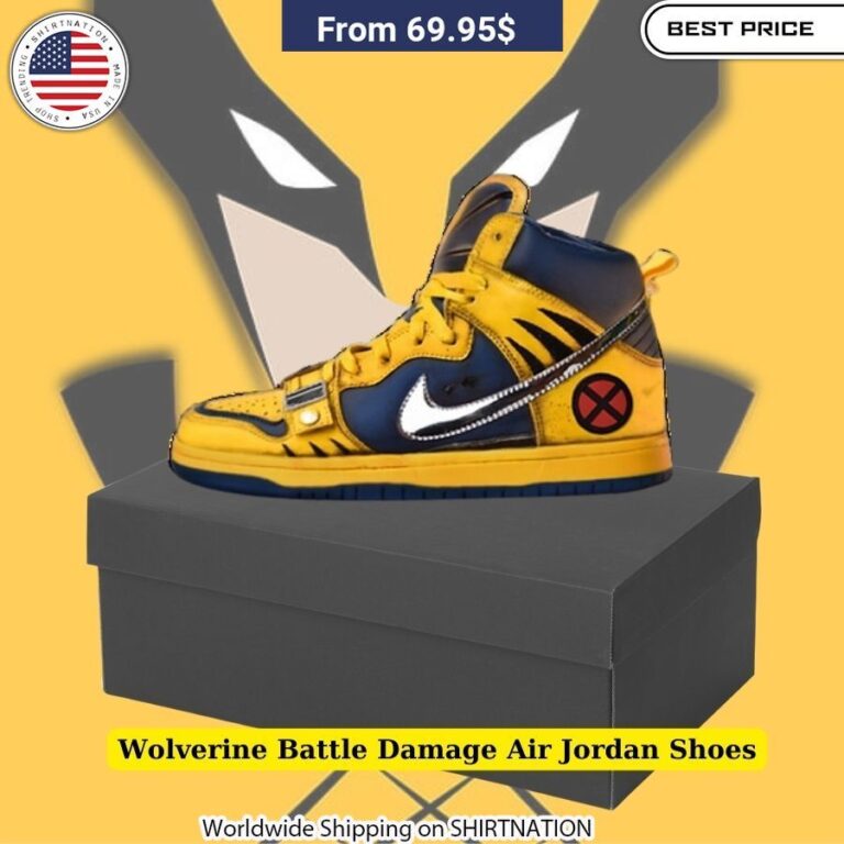 Wolverine Battle Damage Air Jordan Shoes Comic book inspired