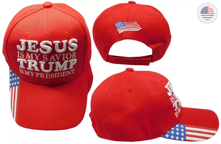 Jesus Is My Savior Trump Is My President Embroidered cap Adjustable fit