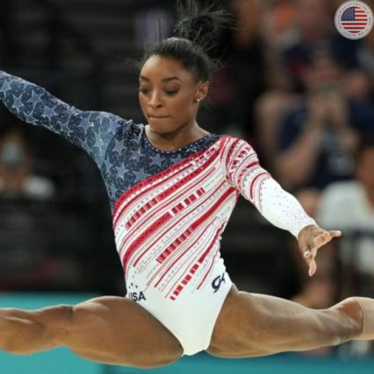 Simone Biles competes on the balance beam during the Paris 2024 Olympics despite the weird and awkward crowd atmosphere