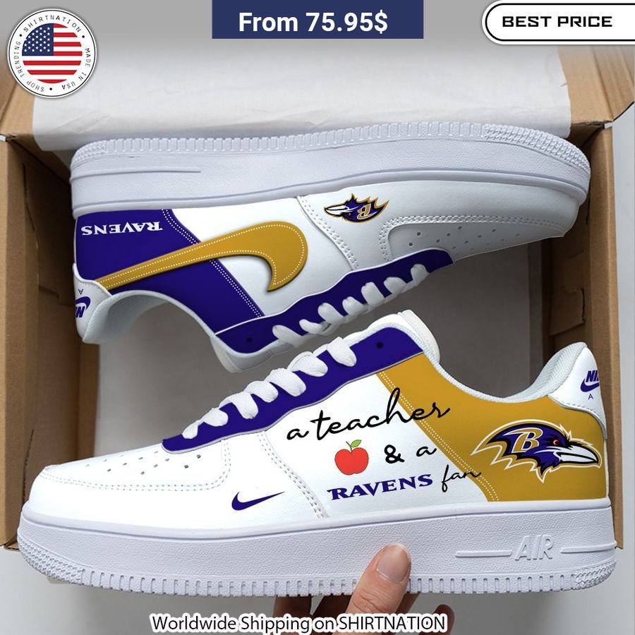 A Teacher And A Baltimore Ravens Fan Nike Air Force 1 Durable leather upper