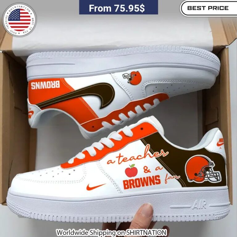 A Teacher And A Cleveland Browns Fan Nike Air Force 1 Unique sneaker design