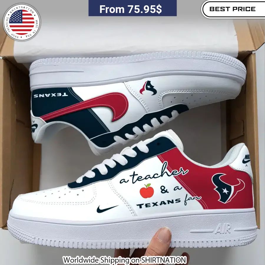 A Teacher And A Houston Texans Fan Nike Air Force 1 High-quality leather shoes