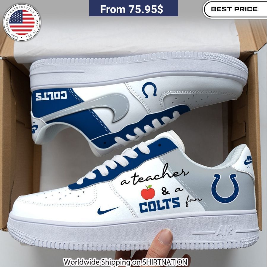 A Teacher And A Indianapolis Colts Fan Nike Air Force 1 Stylish shoes for school