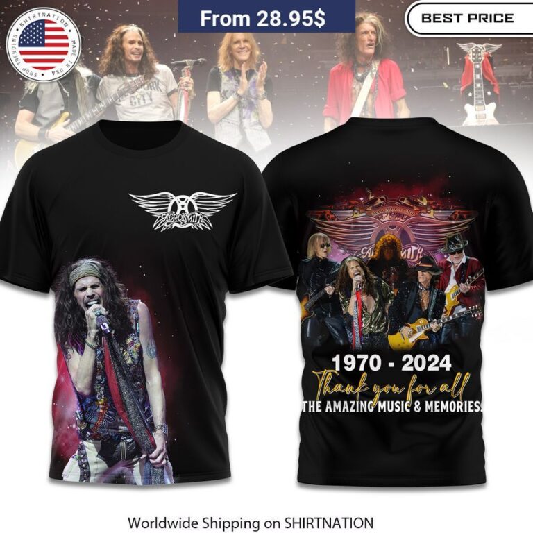 Aerosmith Band 1970 2024 Thank You For All Shirt, Hoodie Timeless hits