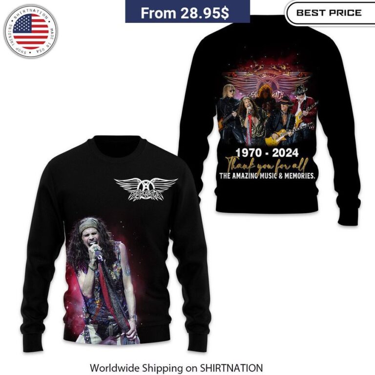 Aerosmith Band 1970 2024 Thank You For All Shirt, Hoodie Music and pop culture