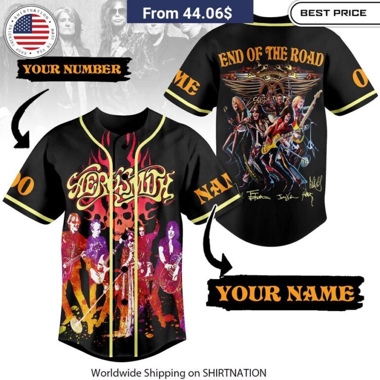 Aerosmith End Of The Road CUSTOM Baseball Jersey Best click of yours