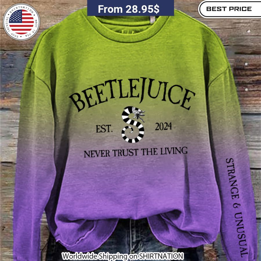 Beetlejuice Never Trust The Living Halloween Shirt, Hoodie Spooky season outfit