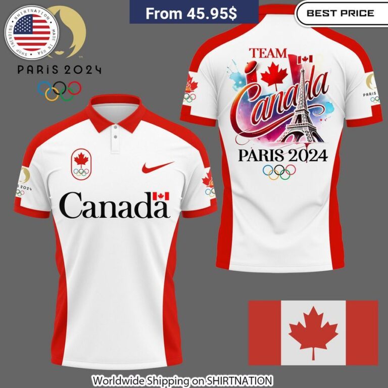 Canada Team Olympic Paris 2024 Polo Shirt unisex sizing