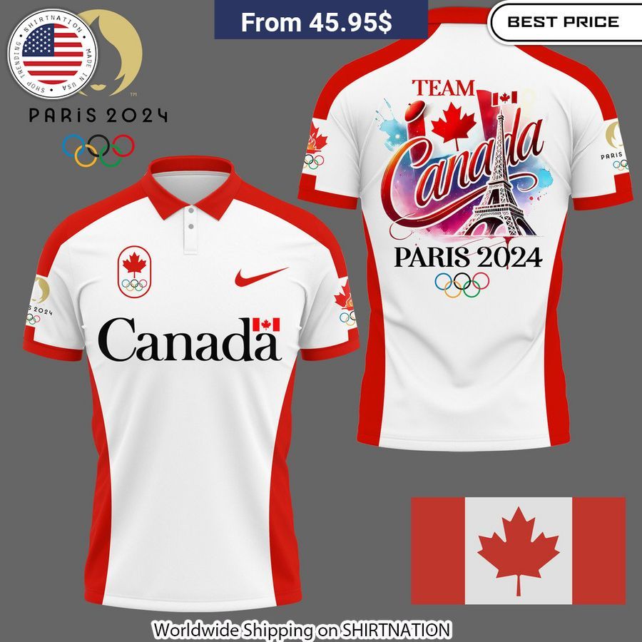 Canada Team Olympic Paris 2024 Polo Shirt unisex sizing