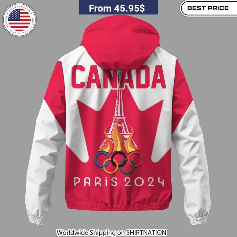 Canada Olympics Paris 2024 Waterproof Windbreaker Jacket international sportsmanship