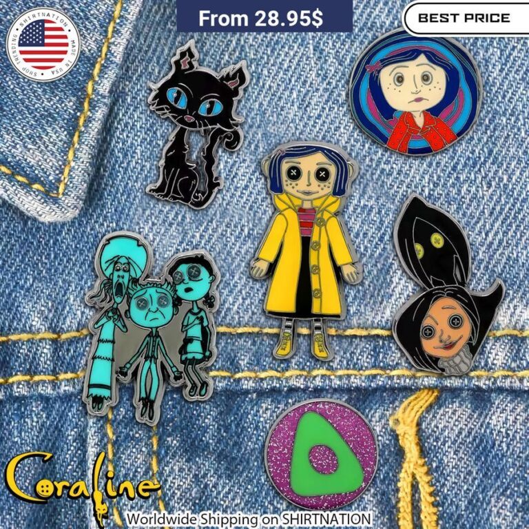 Coraline Halloween Pins for Sale iconic characters