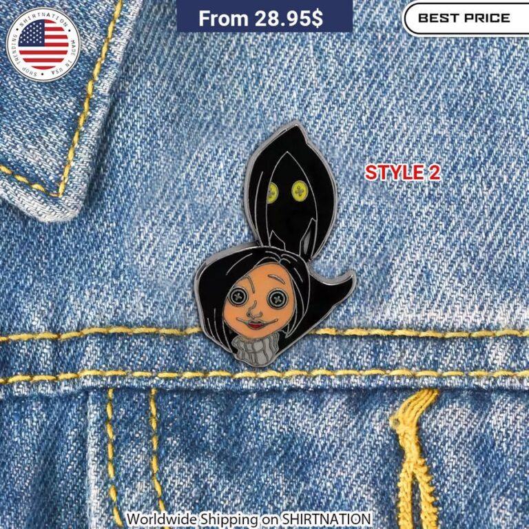 Coraline Halloween Pins for Sale intricate designs