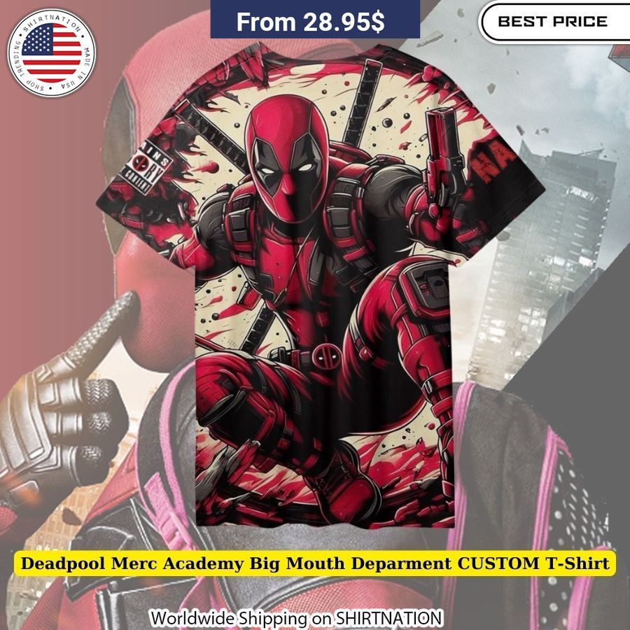 Deadpool Merc Academy Big Mouth Deparment CUSTOM T-Shirt Comfortable fabric