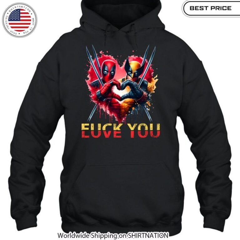 Deadpool Wolverine Love you Fuck you shirt Graphic tee