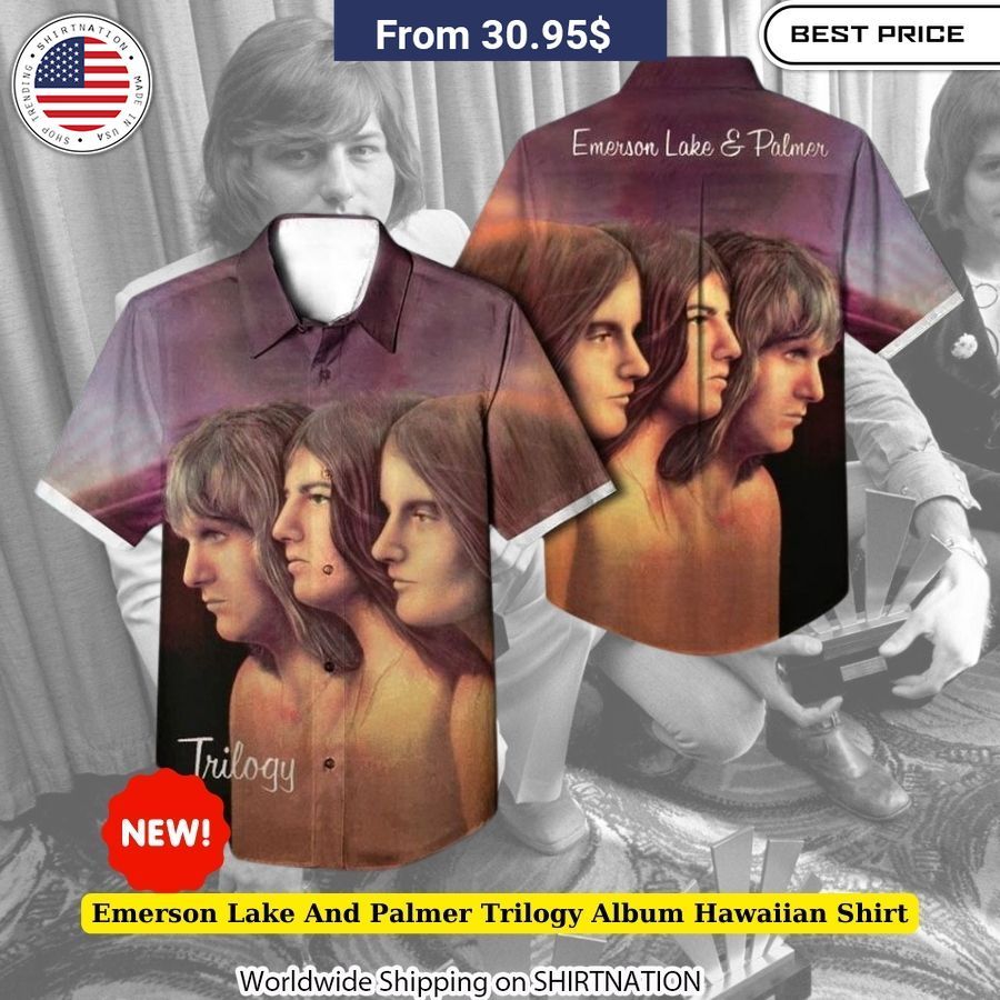 Emerson Lake And Palmer Trilogy Album Hawaiian Shirt Lightweight Breathable Fabric