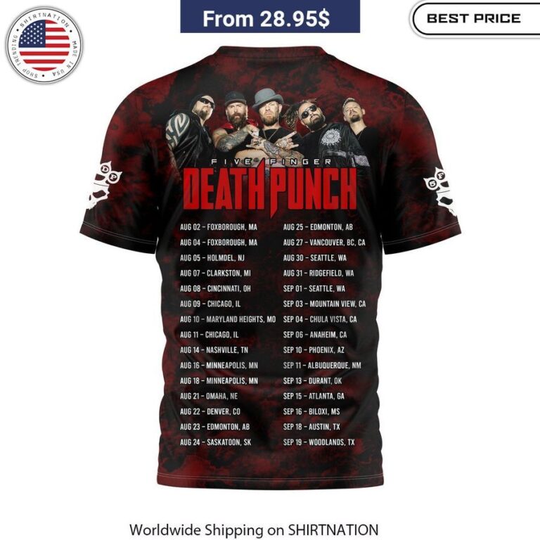 Five Finger Death Punch Tour T-Shirt durable fabric