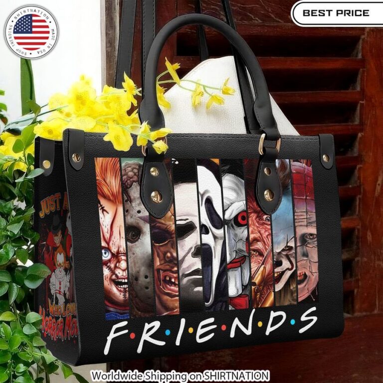 Friends Horror Movie Characters Halloween Leather Handbag unique design