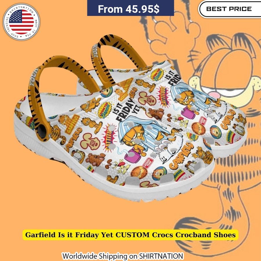 Garfield Is it Friday Yet CUSTOM Crocs Crocband Shoes eye-catching design