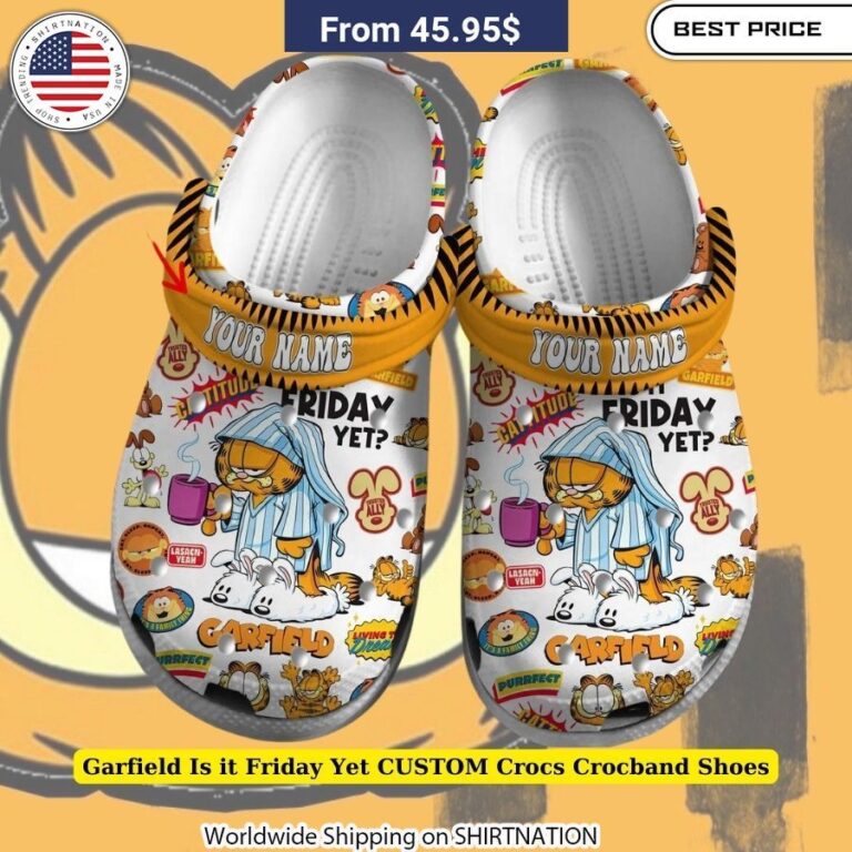 Garfield Is it Friday Yet CUSTOM Crocs Crocband Shoes casual wear