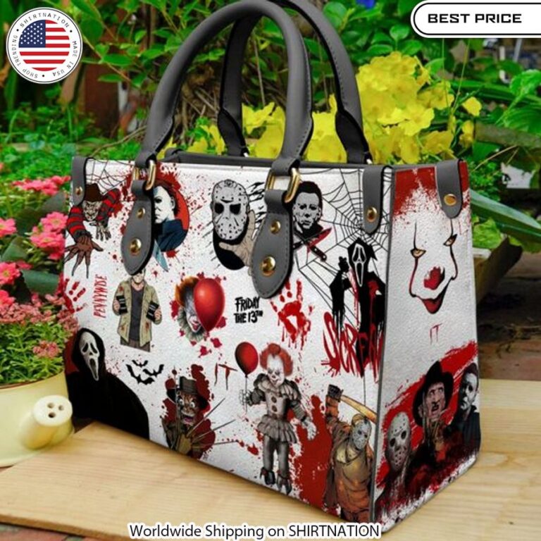 Halloween Horror Movie Characters Leather Handbag high-quality