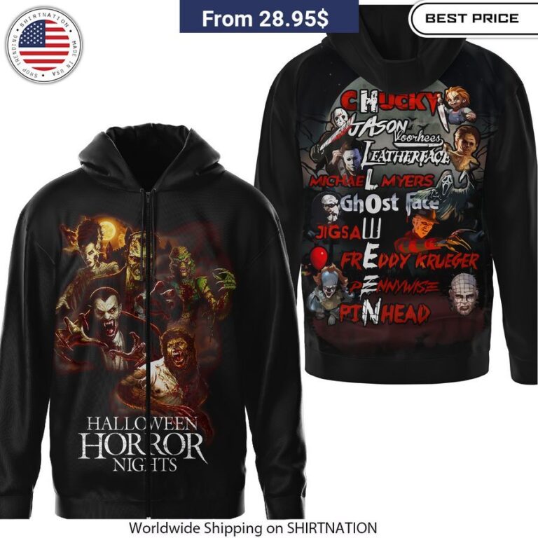 Halloween Horror Nights Horror Movie Characters Shirt, Hoodie scary apparel