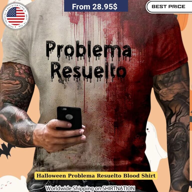 Halloween Problema Resuelto Blood Shirt Gothic font T-shirt