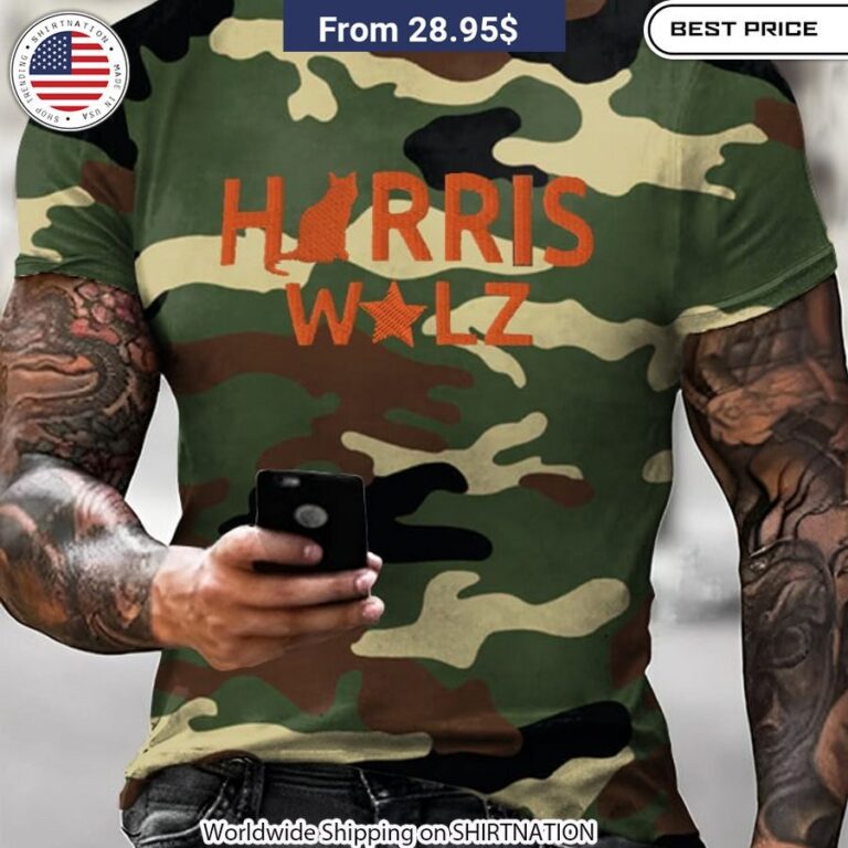 Harris Walz Camo T-Shirt Long-lasting durability