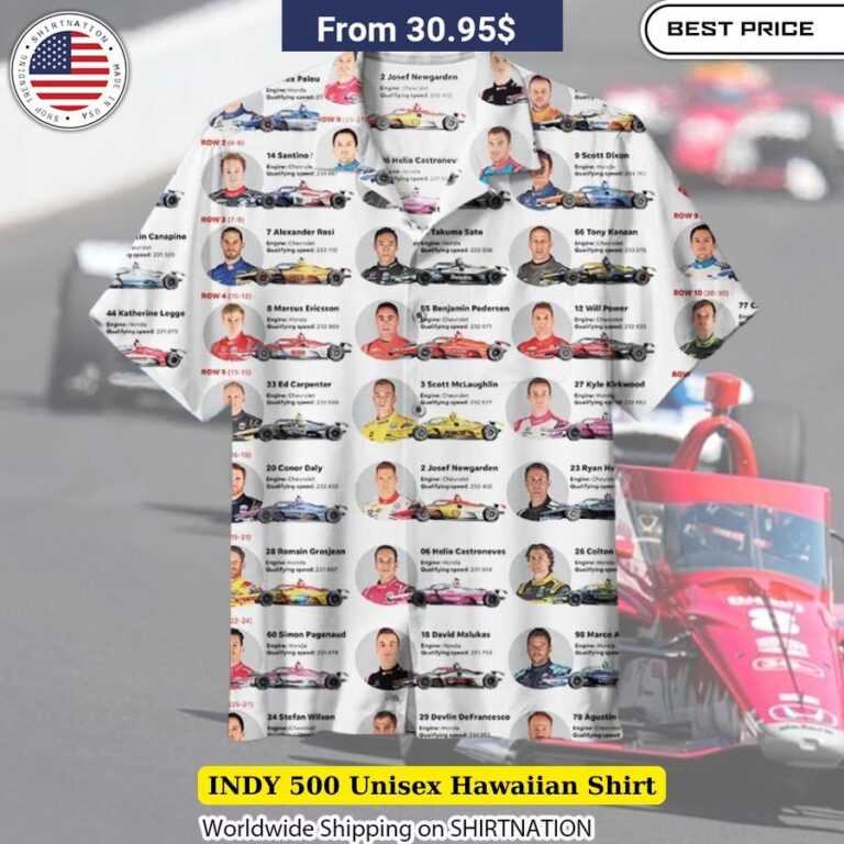 INDY 500 Unisex Hawaiian Shirt Unisex Lightweight fabric