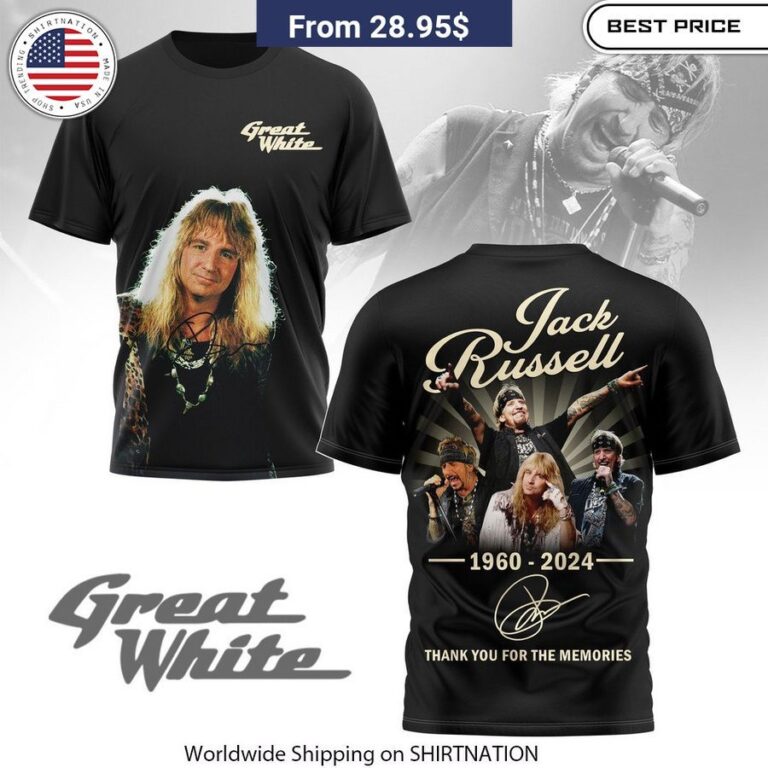 Jack Russell Great White Thank You For The Memories Shirt, Hoodie Iconic band graphics