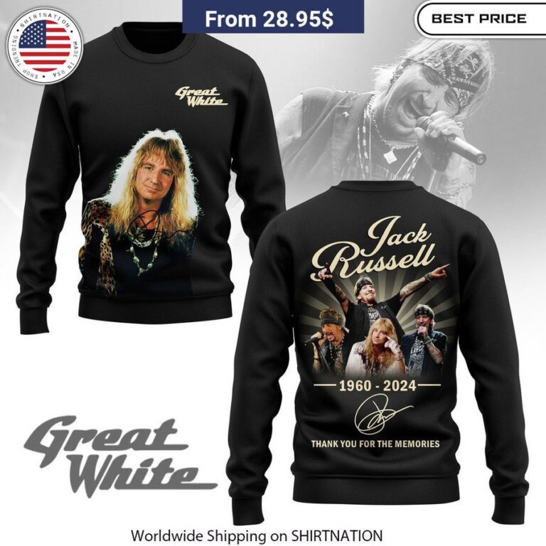 Jack Russell Great White Thank You For The Memories Shirt, Hoodie Rock and roll fashion