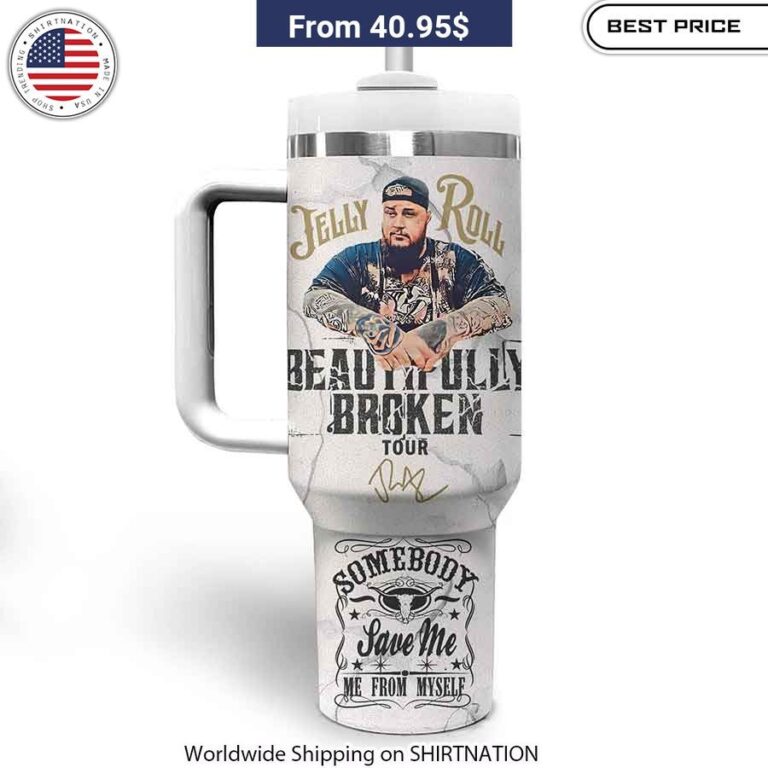 Jelly Roll Beautifully Broken Tour Stanley Tumbler concert merchandise