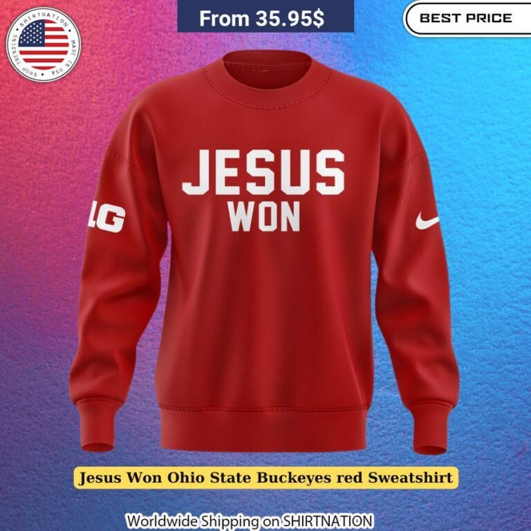 Jesus Won Ohio State Buckeyes Red Sweatshirt Unisex Ohio State fashion