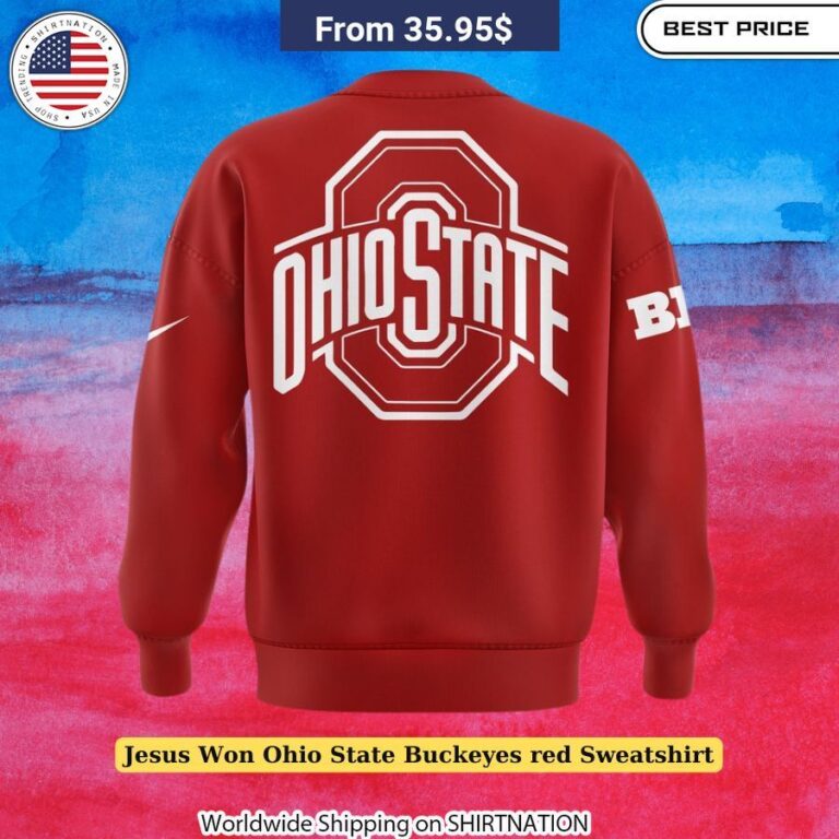 Jesus Won Ohio State Buckeyes Red Sweatshirt Inspirational faith clothing