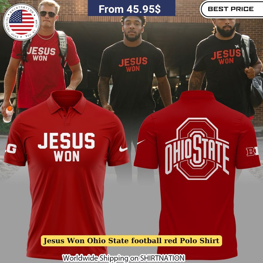 Jesus Won Ohio State Football Red Polo Shirt Versatile fan clothing