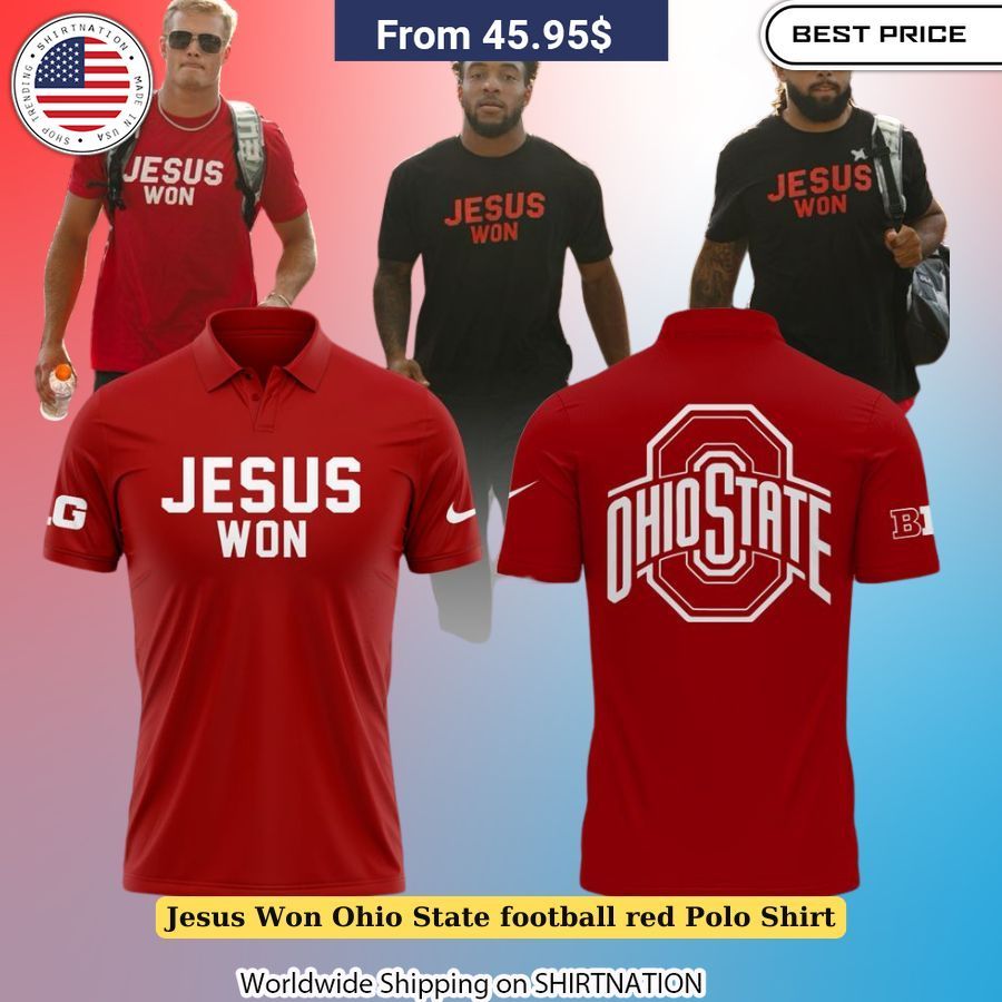 Jesus Won Ohio State football red Polo Shirt Best click of yours