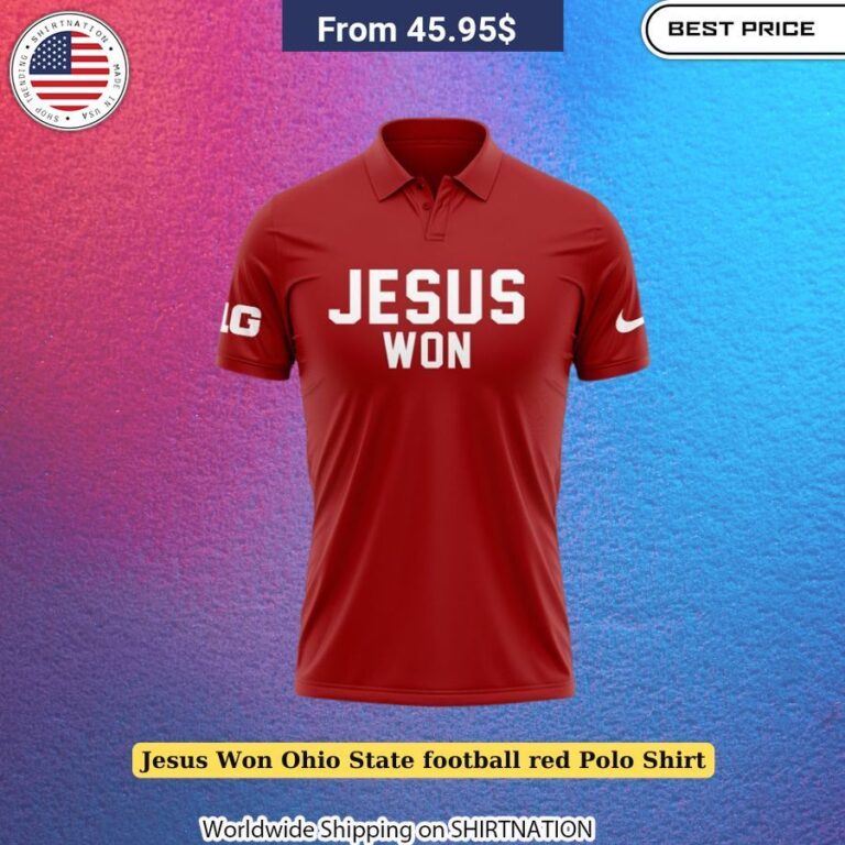 Jesus Won Ohio State Football Red Polo Shirt Ohio State spirit wear