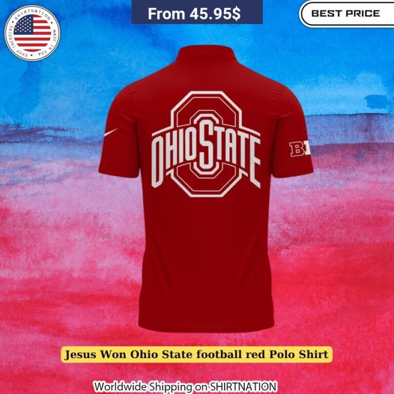 Jesus Won Ohio State Football Red Polo Shirt Quality cotton polo