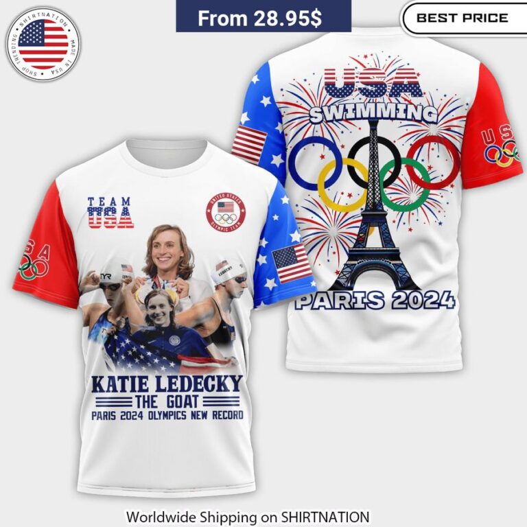 Katie Ledecky The GOAT USA Swimming Olympic 2024 Shirt, Hoodie Greatest female swimmer