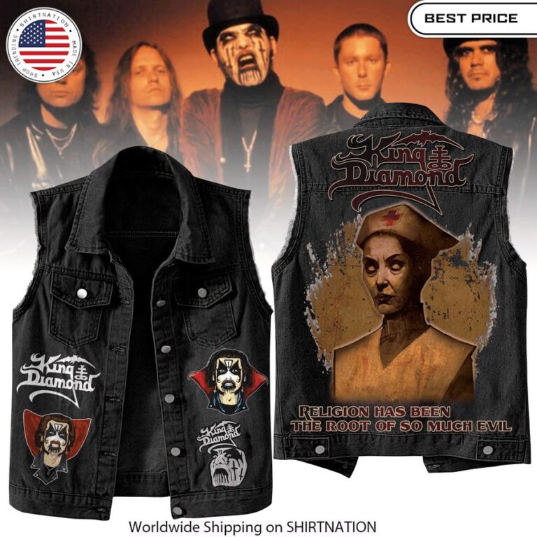 King Diamond Religion Has Been The Root Of So Much Evil Vest Denim Jacket Striking design