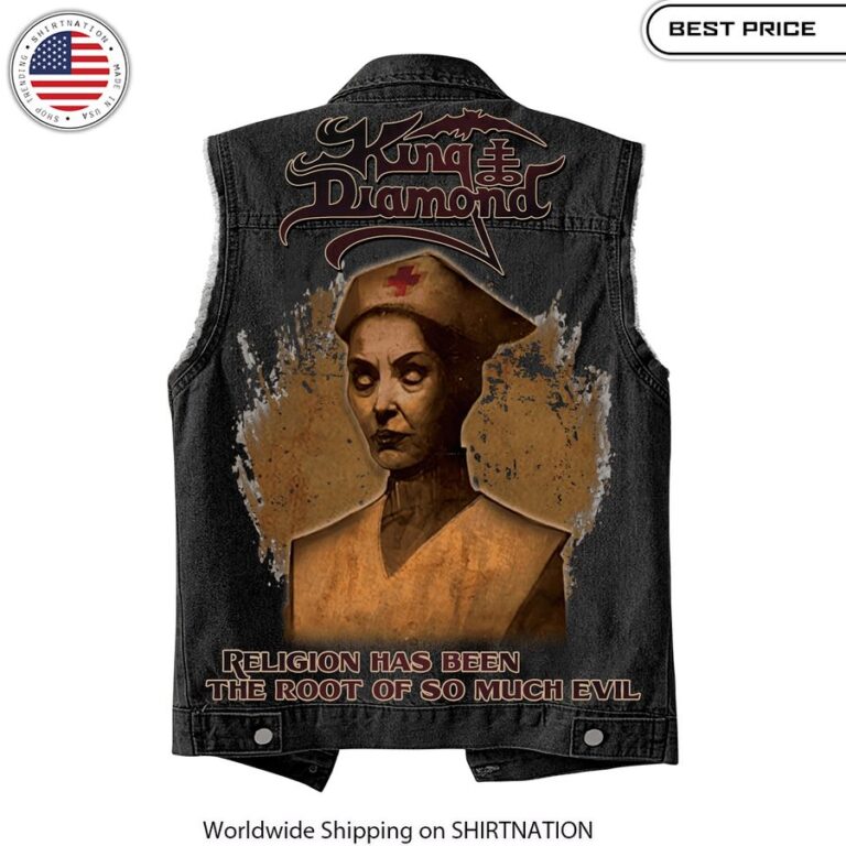 King Diamond Religion Has Been The Root Of So Much Evil Vest Denim Jacket Powerful message