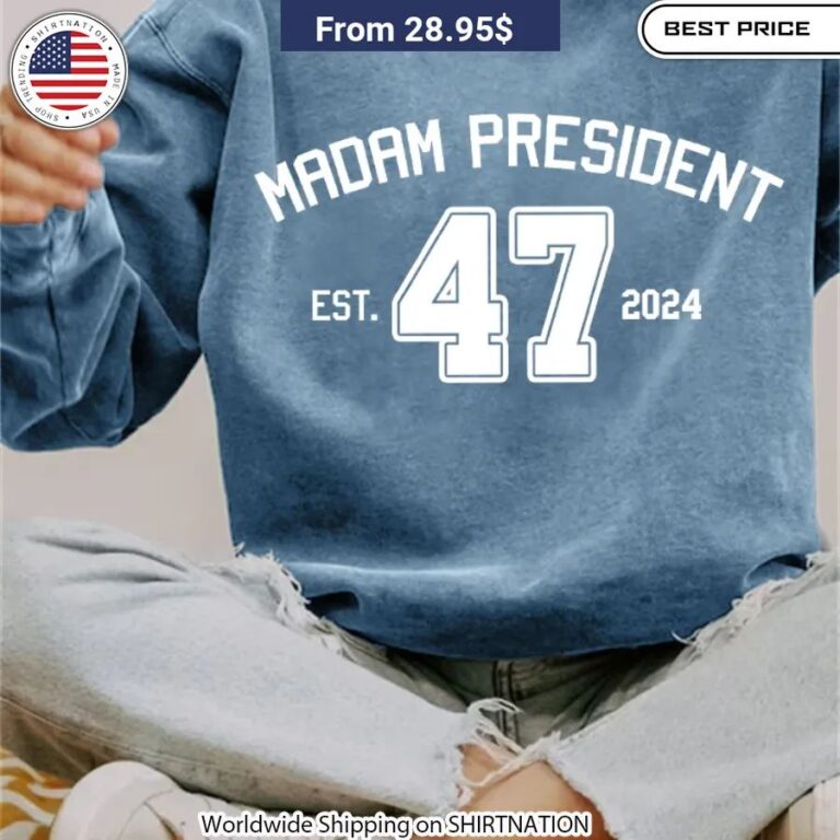 Madam President 47 Est 2024 Women Vintage Washed Shirt Feminist fashion