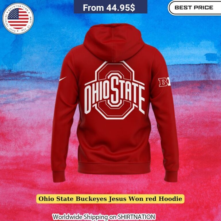 Ohio State Buckeyes Jesus Won Red Hoodie Winning with faith sweatshirt