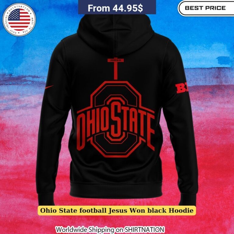 Ohio State Football Jesus Won Black Hoodie Religious sports hoodie