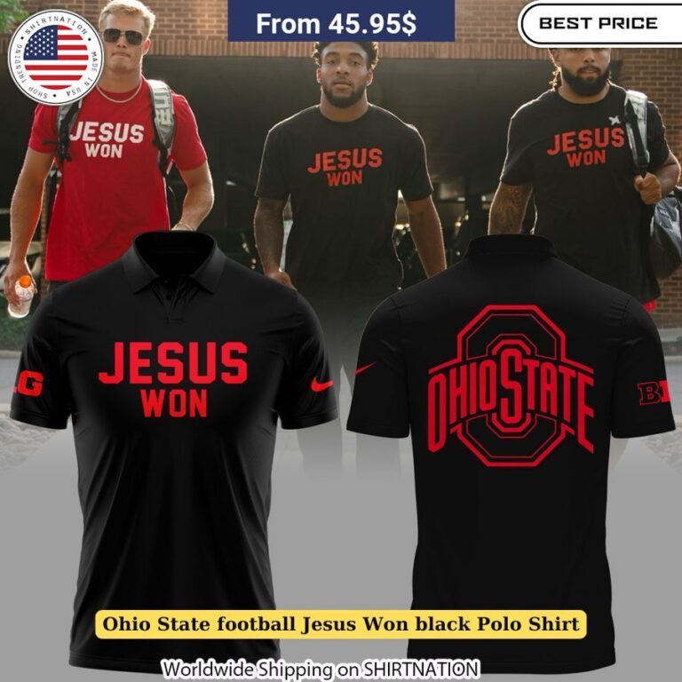 Ohio State Football Jesus Won Black Polo Shirt Sports polo shirt