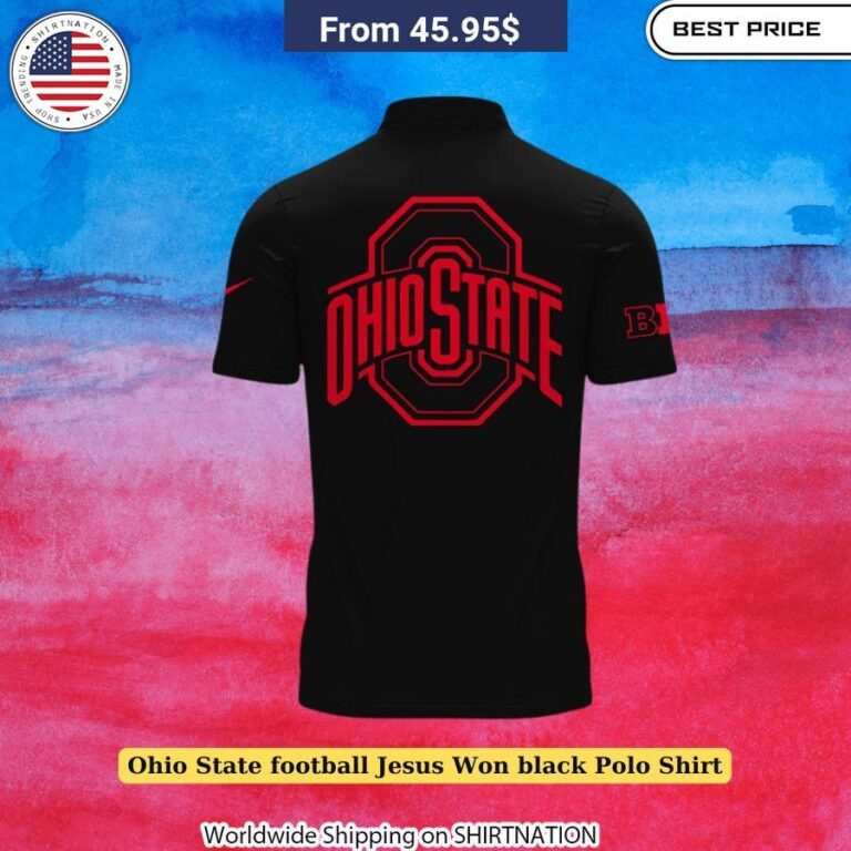 Ohio State Football Jesus Won Black Polo Shirt Casual game day outfit