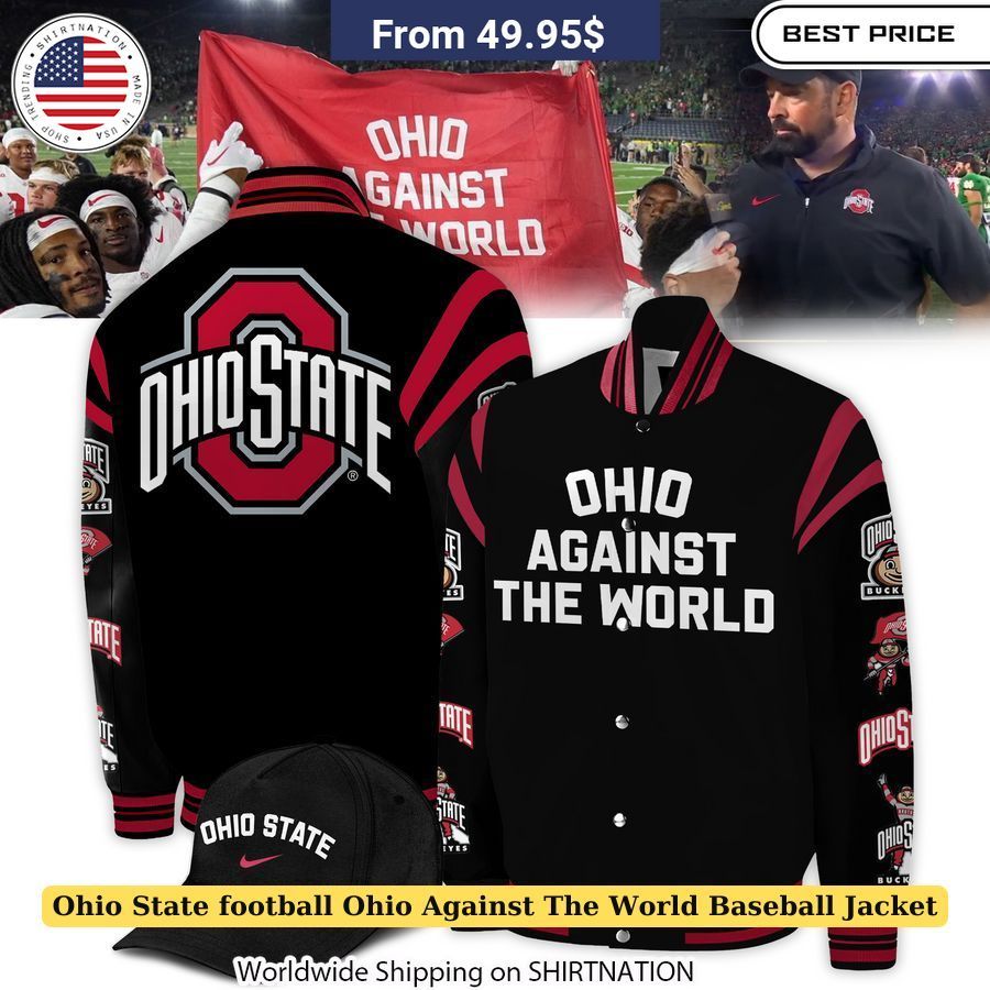 Ohio State Football Ohio Against The World Baseball Jacket Classic baseball jacket style