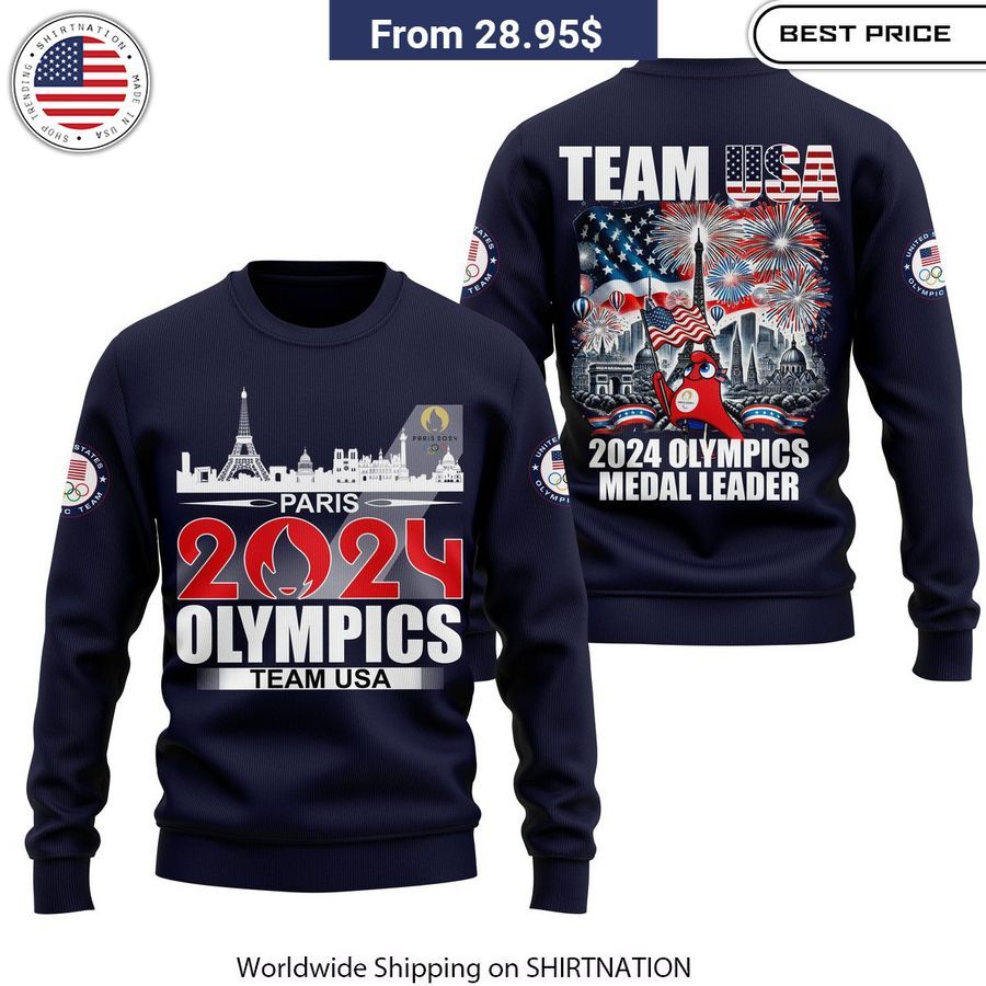 Paris 2024 Olympics Medal Leader Team USA Shirt, Hoodie Athletic Supporter Attire