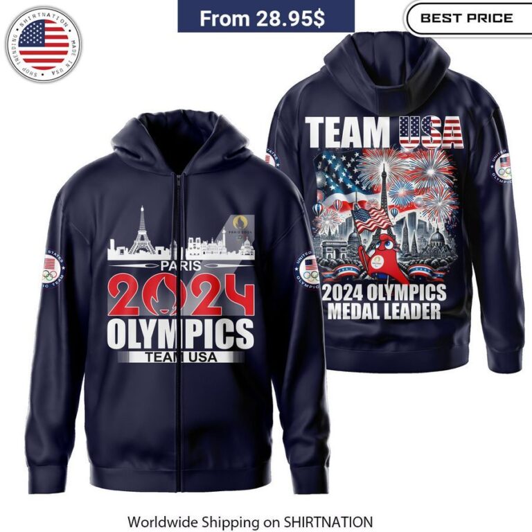 Paris 2024 Olympics Medal Leader Team USA Shirt, Hoodie Quality and Style Hoodie